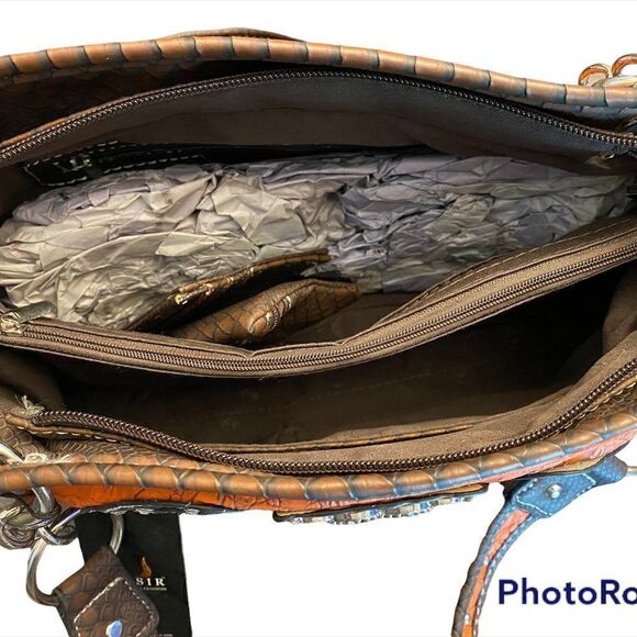 NWT Leather Burnt Orange Cross/Wing Concealed Handgun Purse/Wallet Set B… - Picture 6 of 9